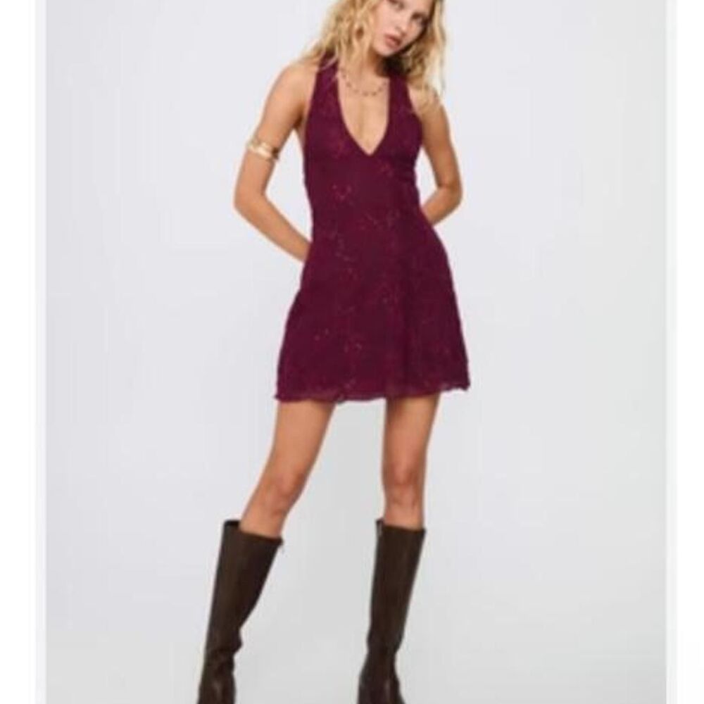 Kimchi-blue Women's Burgundy and Purple Dress